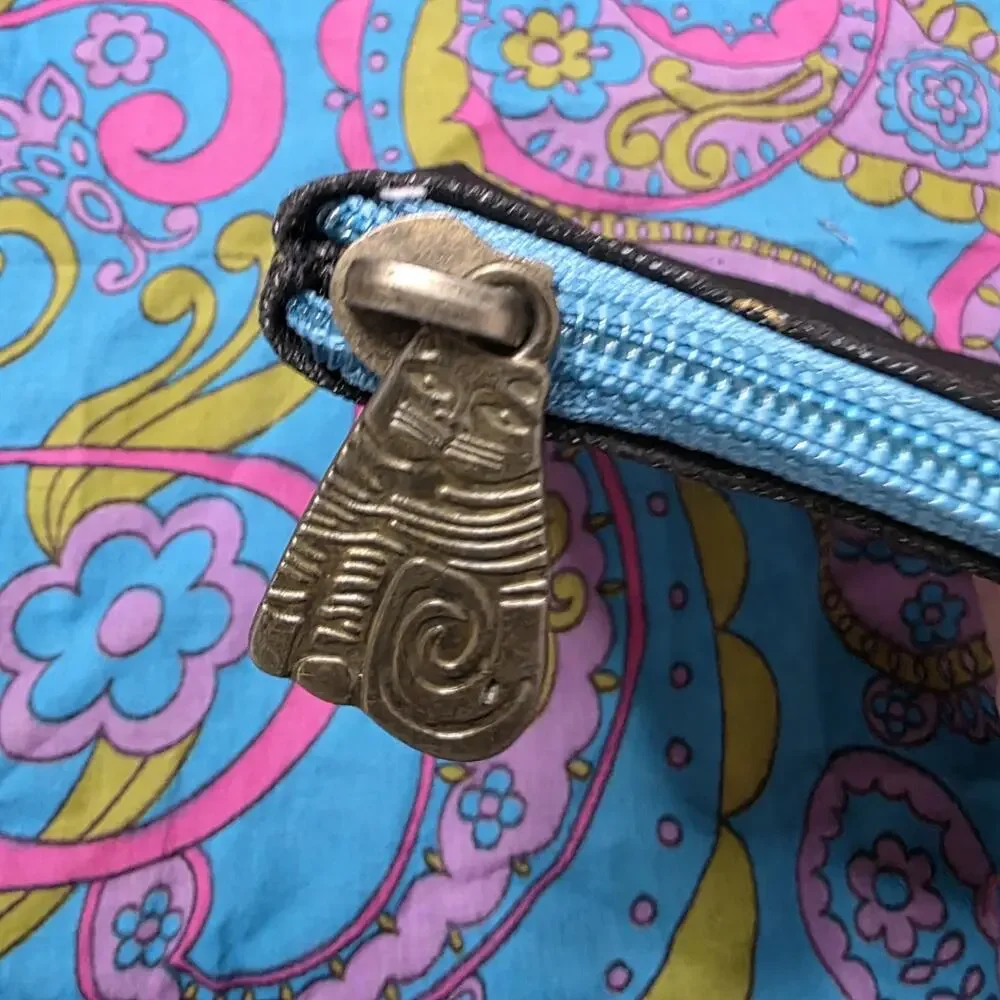 Laurel Burch Rainbow Cats Cosmetic Bag NWT 6x9 Zipper Pouch